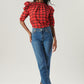 Holiday Ruffle Plaid Top