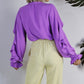 Clearance Anita Purple Ruffle Blouse- Small and Large