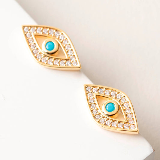 Eye CZ Stud Earrings