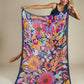 Clearance Print Fantasy Floral Scarf - Navy