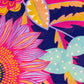 Clearance Print Fantasy Floral Scarf - Navy