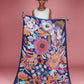 Clearance Print Fantasy Floral Scarf - Navy