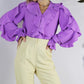Clearance Anita Purple Ruffle Blouse- Small and Large
