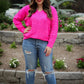 Clearance Cut Out Heart Sweater- Large