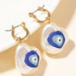 Mini Evil Eye Pearl Drop Huggie Earrings