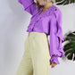 Clearance Anita Purple Ruffle Blouse- Small and Large