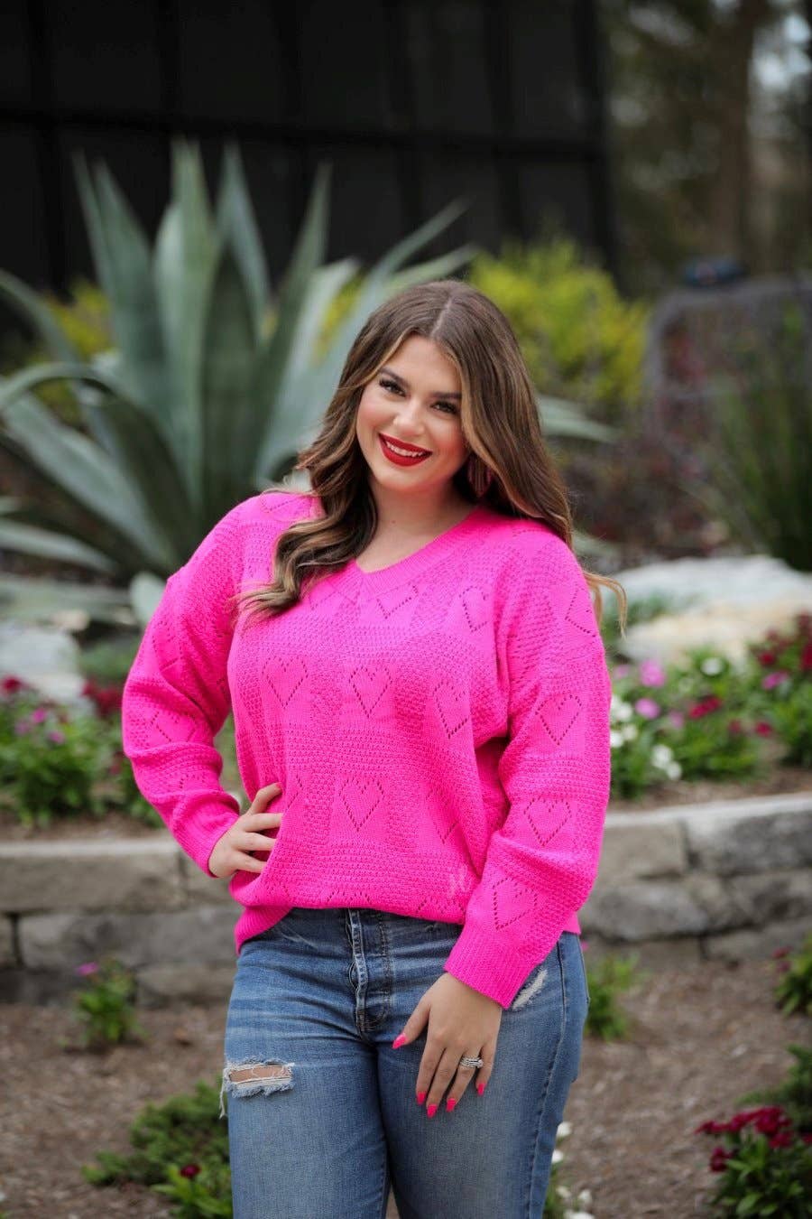 Clearance Cut Out Heart Sweater- Large