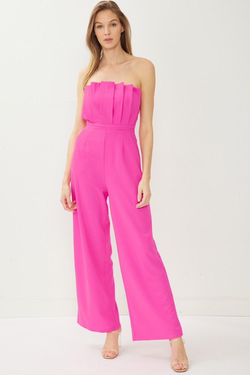 Womens hot pink jumpsuit top
