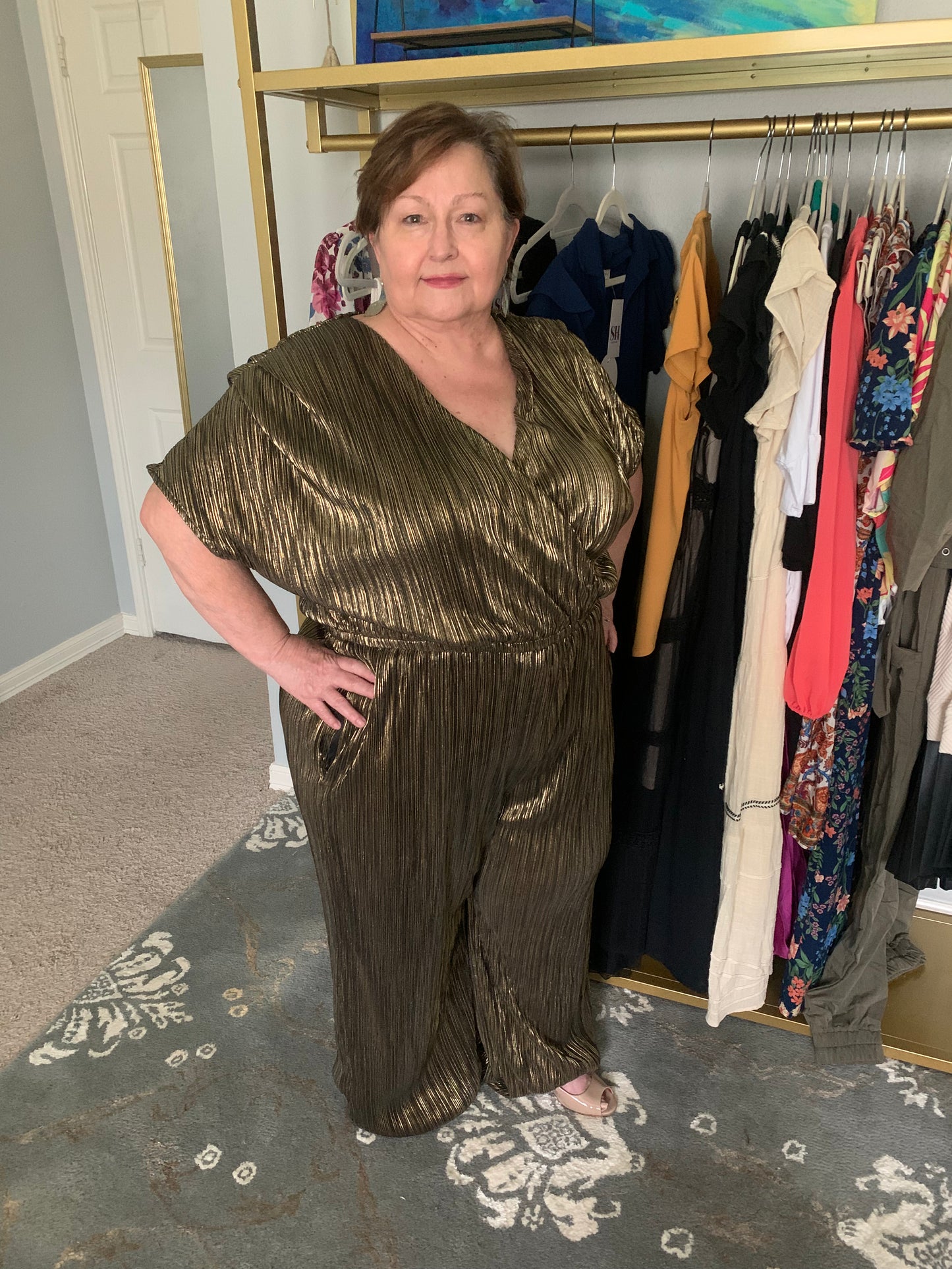 Anastasia Metallic Shimmer Jumpsuit Curvy