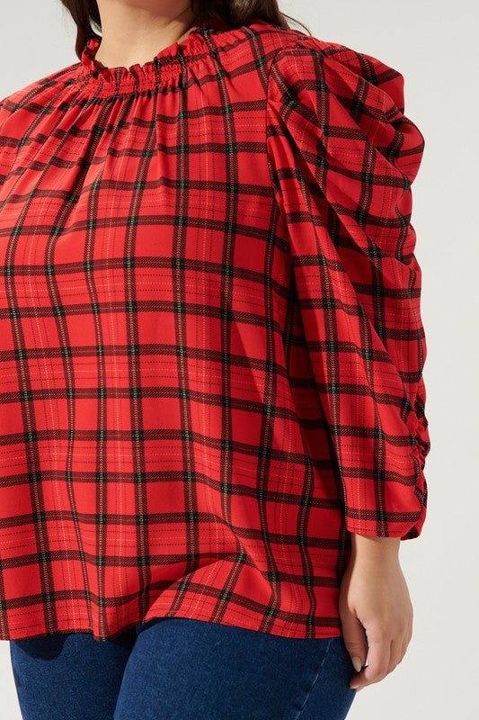 plus size plaid top