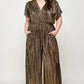 Clearance Anastasia Metallic Shimmer Jumpsuit Curvy- 3X