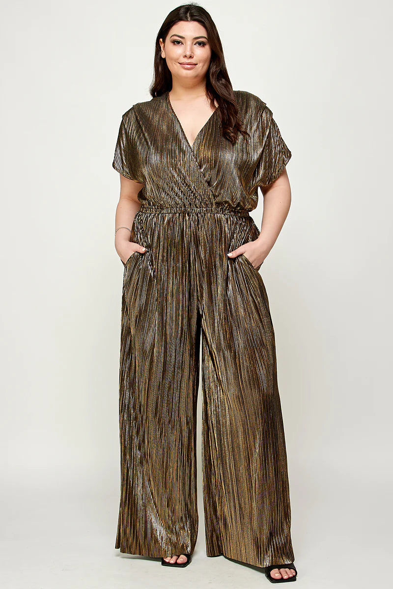 Anastasia Metallic Shimmer Jumpsuit Curvy