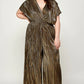 Clearance Anastasia Metallic Shimmer Jumpsuit Curvy- 3X